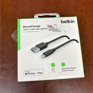 Belkin BoostCharge Black USB-A to Lightning Cable